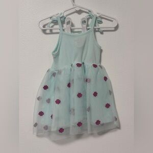 Cat & Jack Mint and Purple Floral Kids Dress